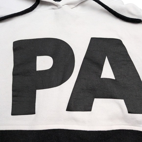 Ivy Park Cropped Hoodie Women's Medium Black White Baggy Streetwear Casual - Picture 3 of 14